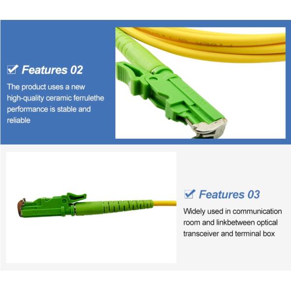 ANSI Single Mode E2000/APC-E2000/APC Fiber Patch Cord 2.0mm