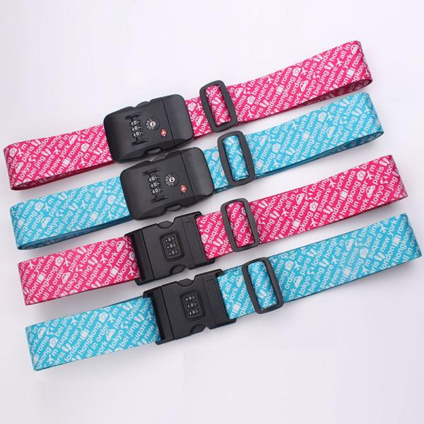 Safety Personalised Luggage Straps Adjustable With Polyester Cotton Material
