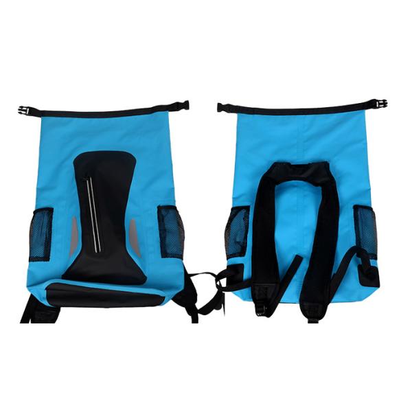 Watertight Blue Dry Bag Backpack With Silkscreen Printing Custom Logo
