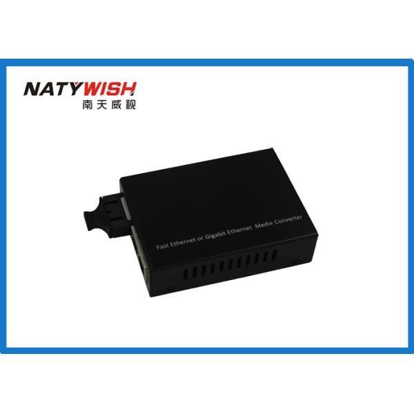 Black Color Fiber RJ45 Media Converter Compact Size With Auto Negotiation Function