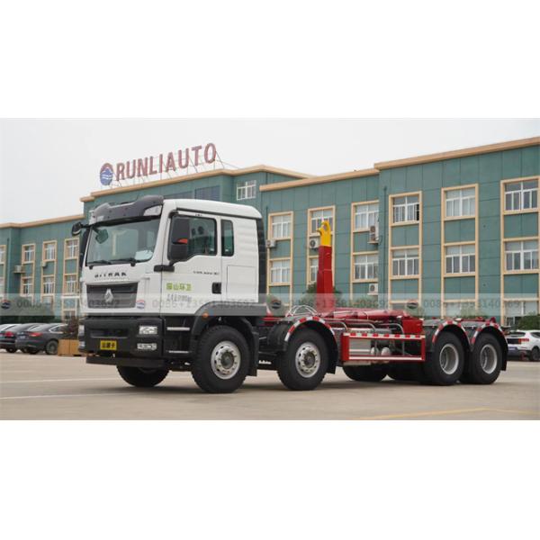 Sinotruk Large Capacity Hook Lift Garbage Truck Heavy Duty Garbage Transport Truck 8x4