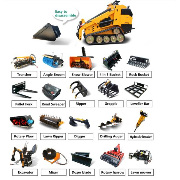 Wheel Loader EPA Engine Compact Skid Steer Loader diesel mini skid steer loaders crawler wheel mini 500kg 400kg