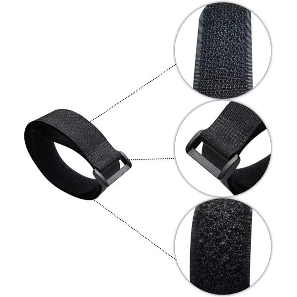 Black Hook And Loop Cable Straps Nylon Self Gripping Straps Reusable For USB Cables