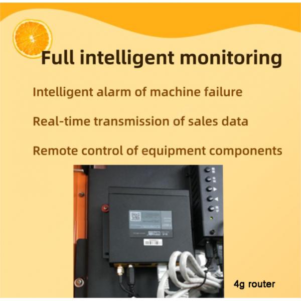 Metal Orange Juice Vending Machine 300W Automatic Dispensing