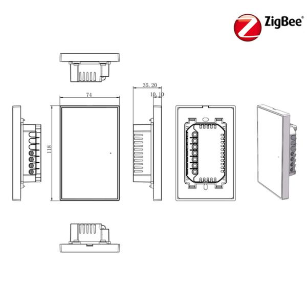 No Neutral ZigBee 16A US Mouse-click Button Switch 1 Gang