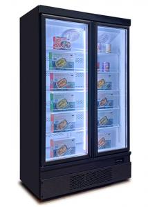China Black Color 1 2 3 Glass Door Freezer Supermarket Refrigerator For Food Preservation on sale