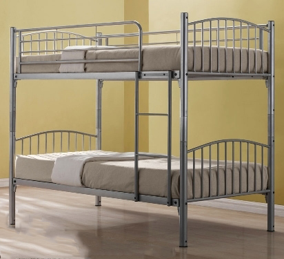 Two Single Iron Bunk Beds Optional Colour No Box Spring Needed ISO9001