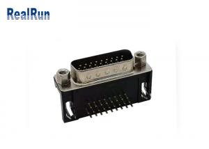 China Tin Plating HDR 26 Pin D Type Connector R/A 3 Row VGA PCB Connector on sale