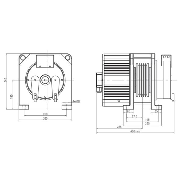 32 Poles Machine Room Less Traction Elevator With 12mm Groove Pitch