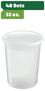 Plastic Deli Containers With Lids, Slime, Soup, Meal Prep Containers Stackable Leakproof Microwave Dish