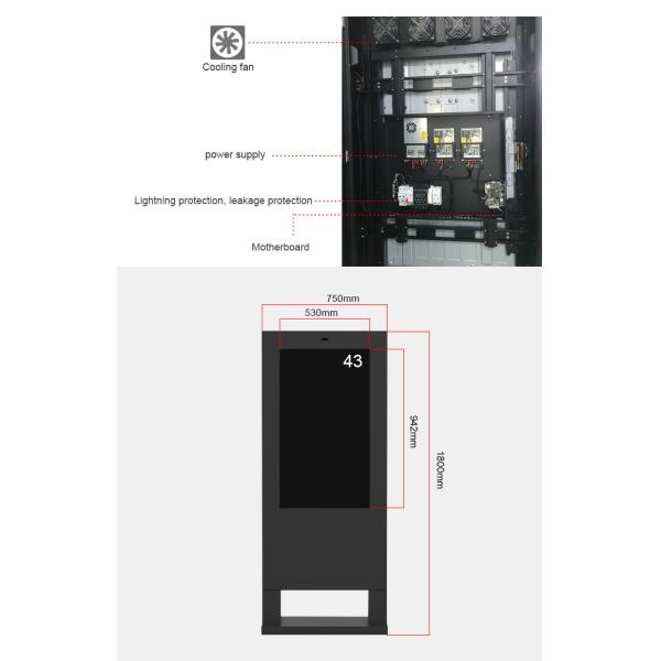 High Brightness 2500cd Outside Digital Signage Android Wifi Wireless Network IP65