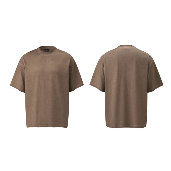 Support Customized High-quality Printed Streetwear T-shirt Basic Oversized Men's Short Sleeved 100% Cotton Knitted Breathable
