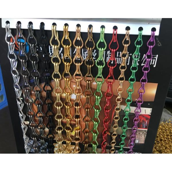 Colorful Chain Link Curtain / Kitchen Window Curtains Rust Resistance