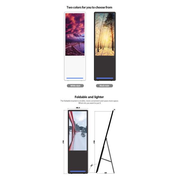Movable 43 Inch LCD Advertising Video Player With Casters