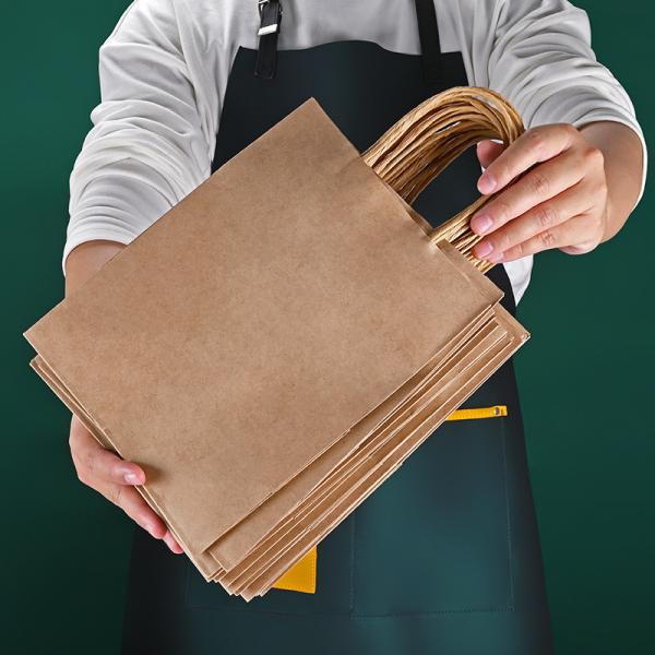 Small Batch Kraft Paper Bag Elastic Milk Tea Handbag Customization Customized Request