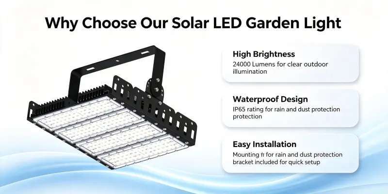 Multi-Angle Mount 200W Solar LED Flood Light IP65 Dustproof Waterproof Large Area Outdoor Lighting