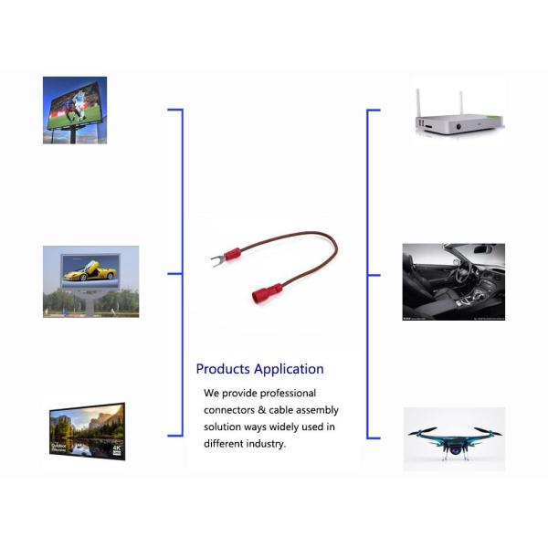 Durable Electrical Cable Assemblies Receptacle Red Vehicle Wiring Harness