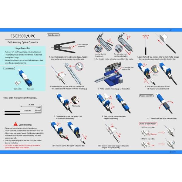 ESC250D Single Mode SC APC Fast Connector For FTTH