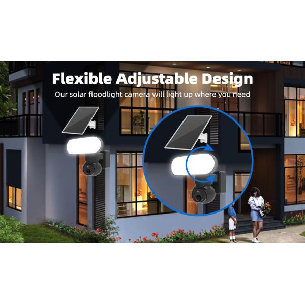 Smart Floodlight Wifi 4G Camera Solar Security 3MP Motion Tracking Two Way Audio Camera