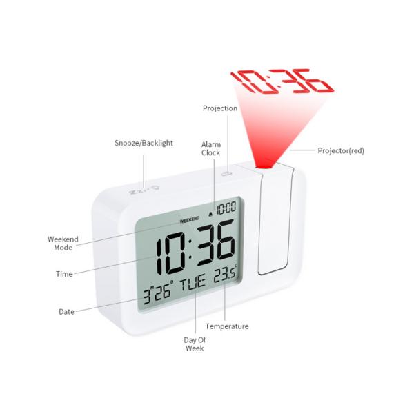 LCD Display Dimmable Indoor Outdoor Thermometer Clock USB Battery Powered