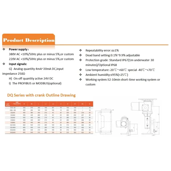 ISO5210 Thrust Flange JB2920 Torque Type Electric Valve Actuator with Modulating Control