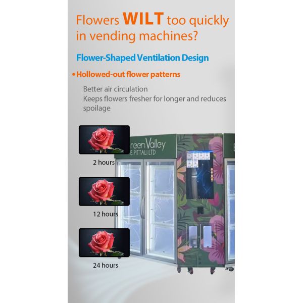 2 in 1 Locker Flower Vending Machine with 32 Inch Touch Screen and Cooling System in Shopping Mall