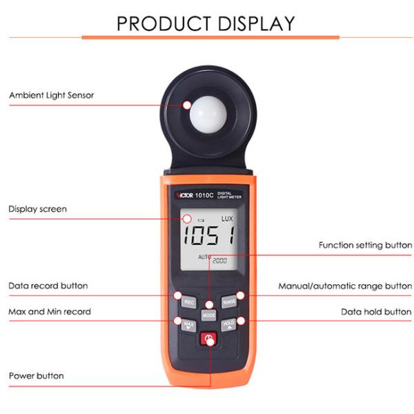 VICTOR 1010C Digital Light Meter Pocket LCD Photometer Illuminometer