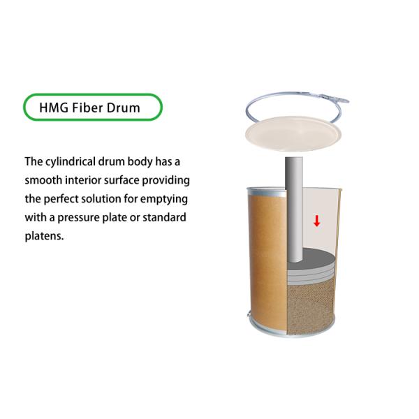 90L Hot Melt Glue Fiber Drum with Steel Cover - 571.5mm Diameter