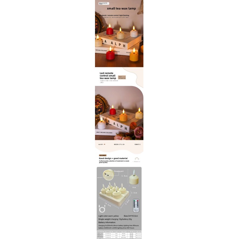 Rechargeable Customizable Flameless LED Tea Lights with Timer Function for Home Decor and Events