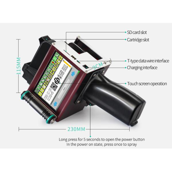 Paper Printer Handheld Vertical Large Format Garment Plotter Inklet Printer 50mm Height 23*11.5*9cm
