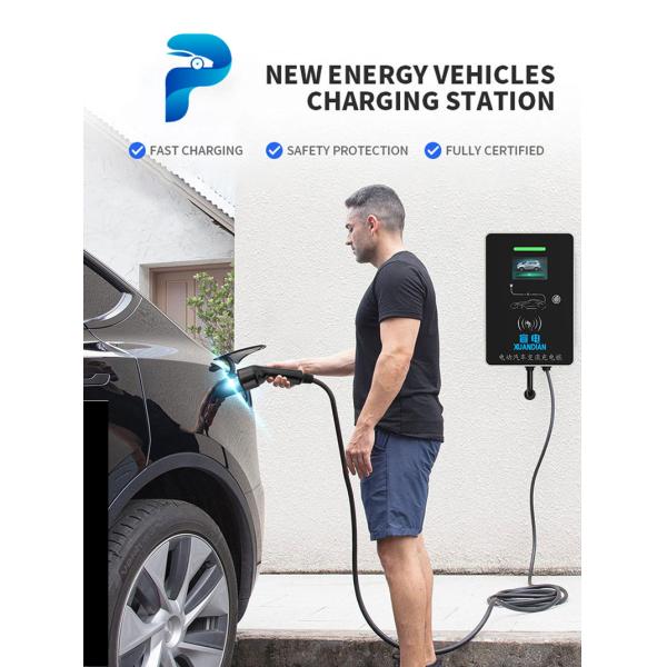 Ground Mounted 32A 2 Phase Ev Wallbox OEM Single Phase RFID Card AC 7kw EV Charger Station for Home Electric Car Charging