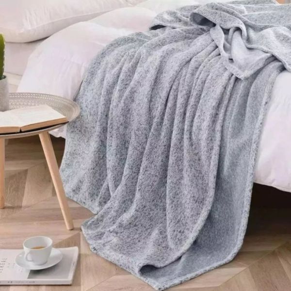 Diy Photo Printing Soft Blank Polyester Sublimation Heather Grey Throw Blanket