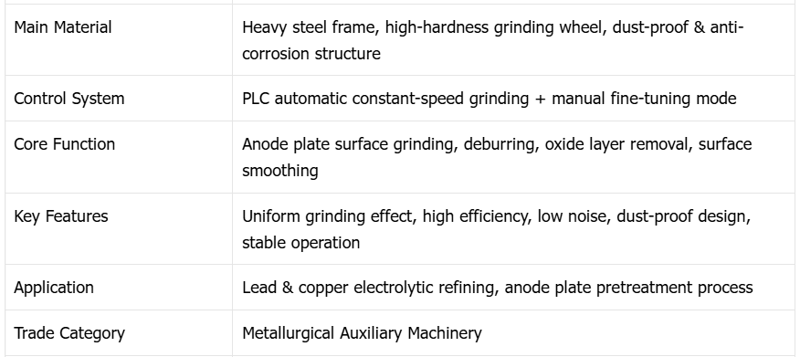 Anode Grinding Machine industrial equipment in operation