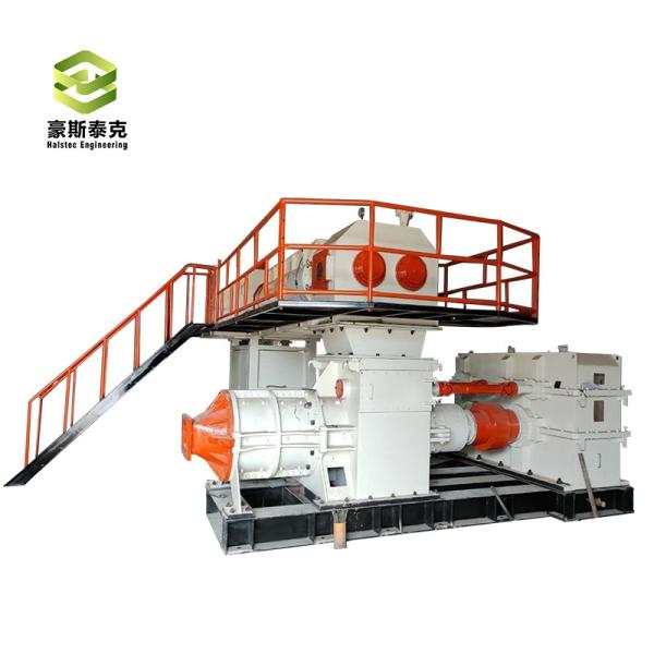 Double Stage Vacuum clay soil brick making machine With Motor And Speed Reducer
