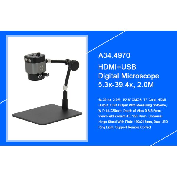 12.5" LCD HDMI USB Digital Microscope 6x - 39.4x 2.0M Real Time Auto
