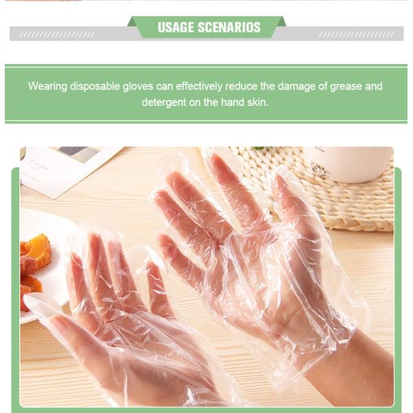 Waterproof Disposable Plastic Gloves For Kitchen Baking Customized Size 70-100g Oil Resistant