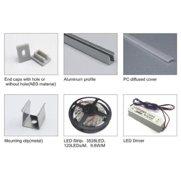 LED aluminum extrusion profile for ceiling Decoration, Frosted/Clear/Diffuser cover,1m 2m 3m