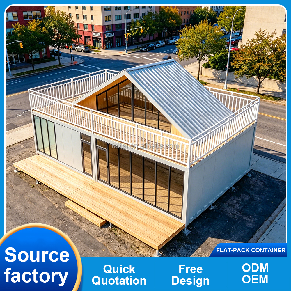 20ft 30ft Two Layer Knock Flat Pack Container Building Detachable Reusable Sandwich Panel Modular Office Dormitory Hotel House