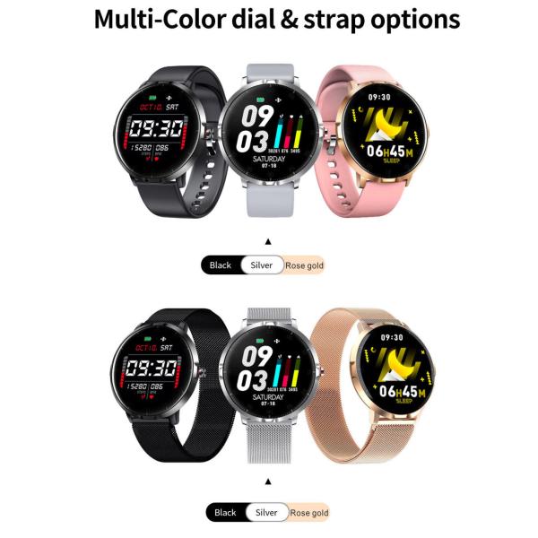 Waterproof IP68 Round Shape Smartwatch Support Vietnamese Port
