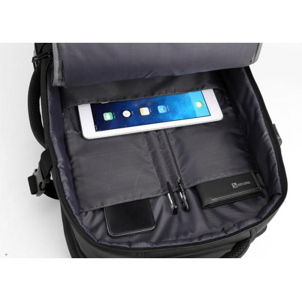 Smart USB Laptop Backpack Custom Logo 20L-39L Black / Grey For Men