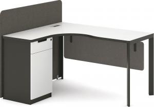 Quality Melamine Board Wooden Office Computer Table 1.4M / 1.6M With Metal Legs for sale