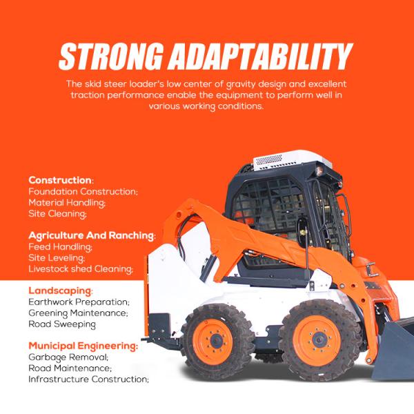 Mini Front Skid Steer Loader Quick Attachment Change Snow Removal Factory Direct Sale
