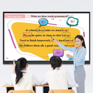 Movable HD Interactive Electronic Smart Board Multi Points Touch Screen