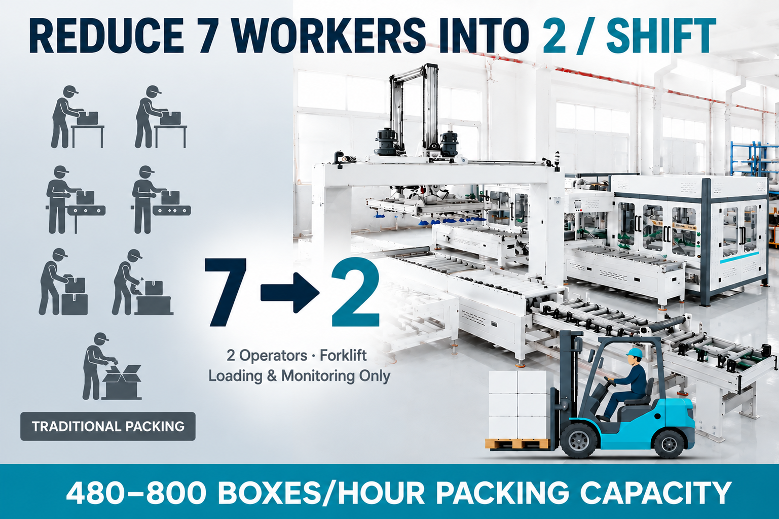 Automatic Packaging Machine with Labeling System for Square LVT SPC Flooring Manufacturing Factory