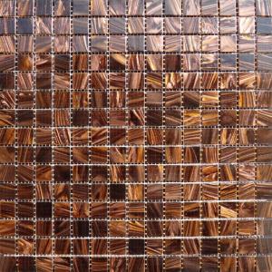 China Waterproof Gold Line Series Glass Mosaic Tile For Bar / Countertop on sale