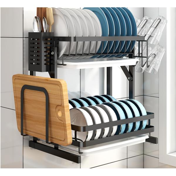 Rustproof 30KG Loading 3 Tier Stainless Steel Dish Drying Rack Foldable