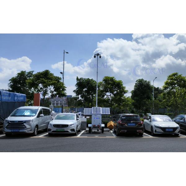Mobile Solar CCTV Surveillance Trailer Mounted Security Camera Tower