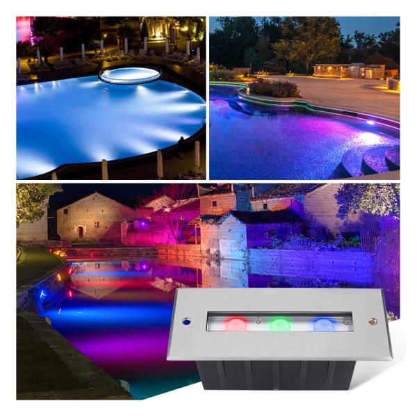 Rectangular Stainless Steel Underwater Light Support Hotel Swimming Pool Underwater Light Embedded