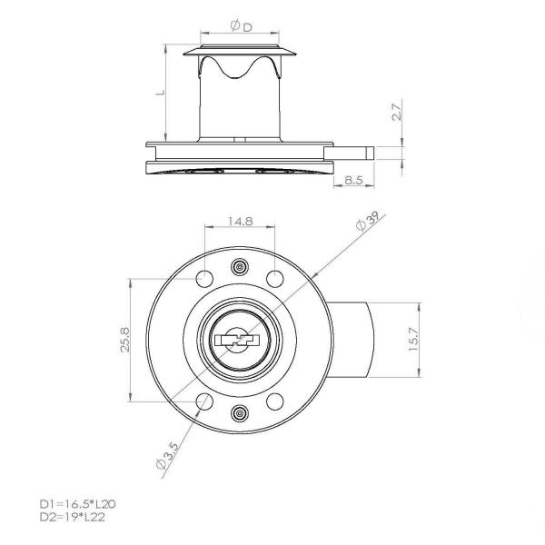 109 Zinc Alloy Cabinet Drawer Lock