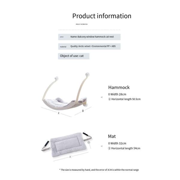 Cat Hammock Hanging Cat Nest Winter Sunbathing Suction Cup Hammock